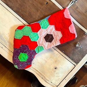 Stockings made from vintage handmade quilts.